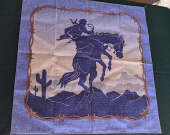 Vintage Sky Blue Cowboy Western Uncut Bandana - Etsy
