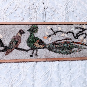 Mid-Century Gravel Art  Fancy Birds