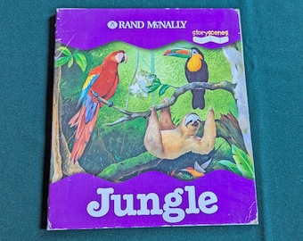 Libro de juegos de la jungla desplegable vintage - Serie StoryScenes de Rand McNally