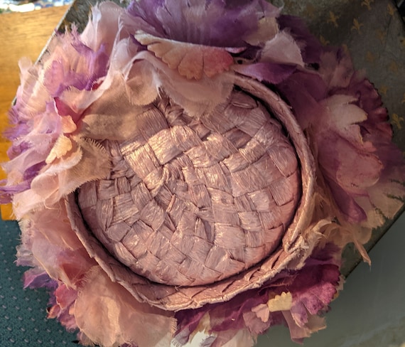 Vintage Pink and Purple Garden Party Hat - image 6