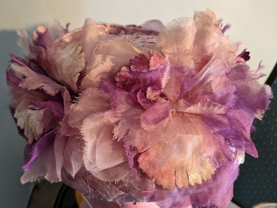 Vintage Pink and Purple Garden Party Hat - image 3