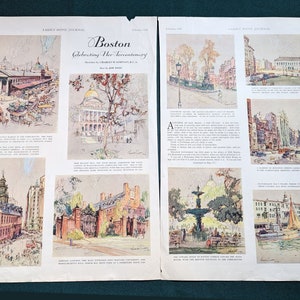 1930 &quot;Boston&quot; Travel Pages from the Ladies&#39; Home Journal