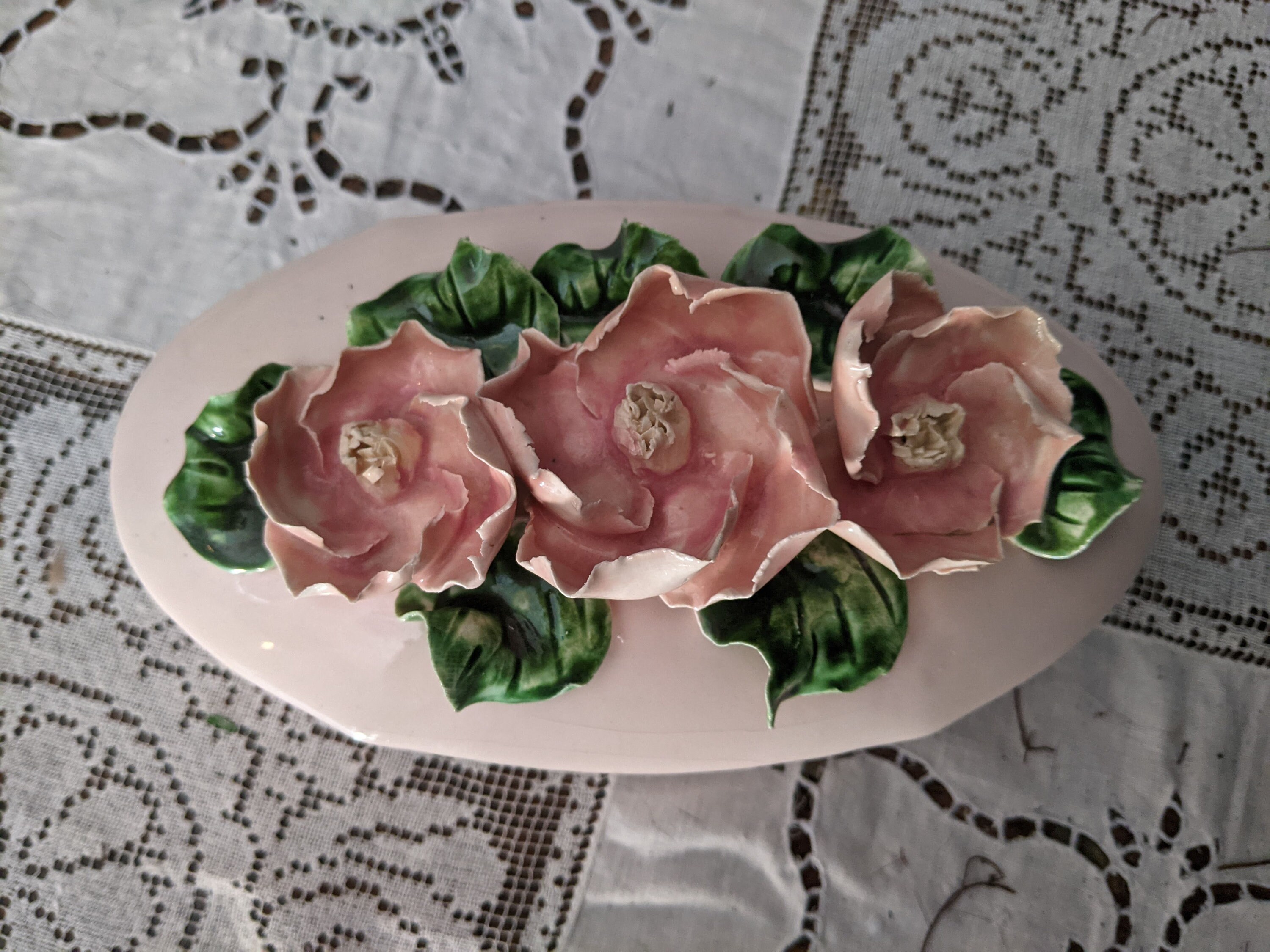 ヴィンテージシノワ オリエンタルローズ ウォールベース1個古代薔薇ハンドペイント ヴィンテージシノワ オリエンタルローズ ウォールベース1個古代薔薇