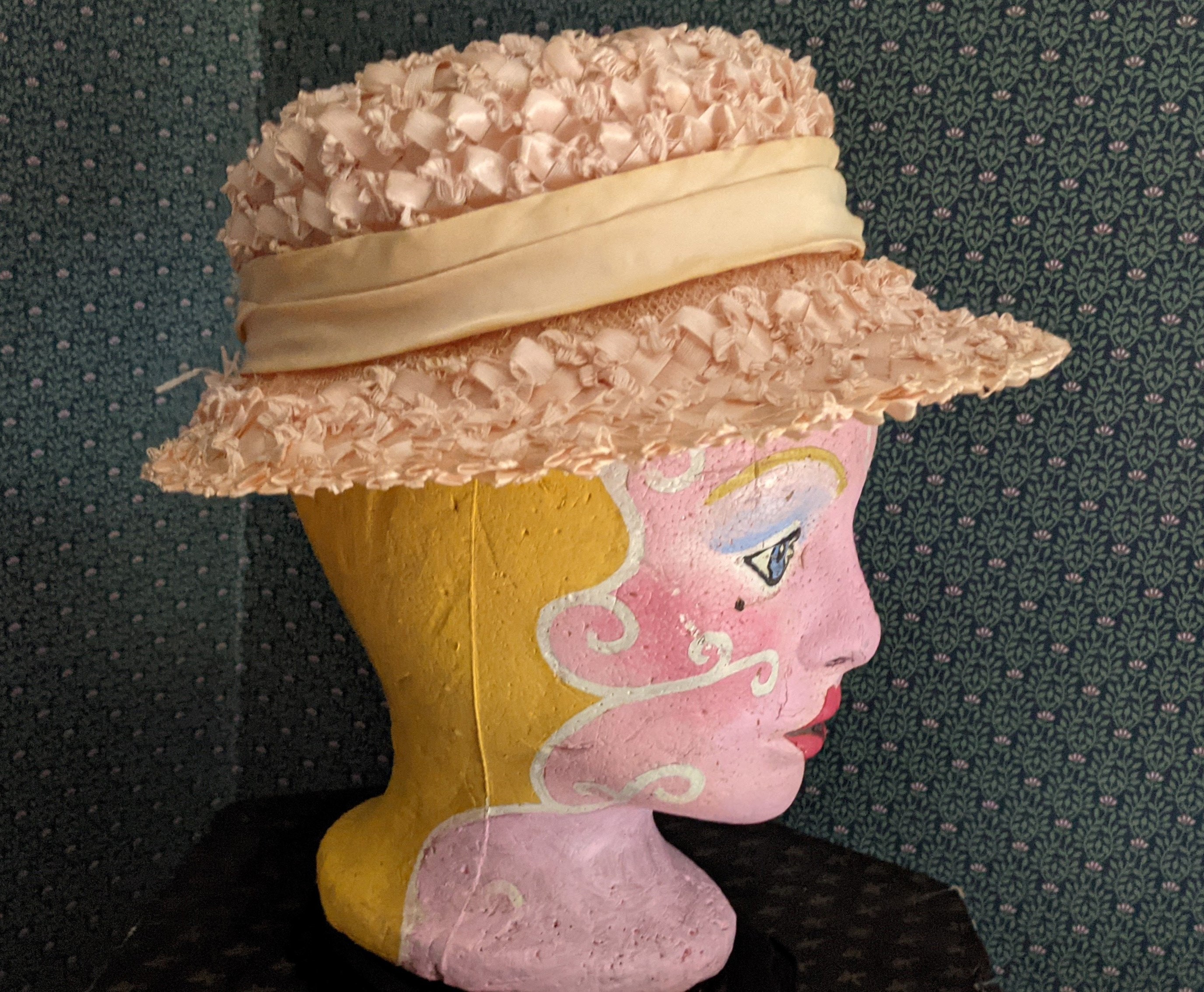 Vintage Woven Filigree Fleur Boater Woman's Hat - Etsy