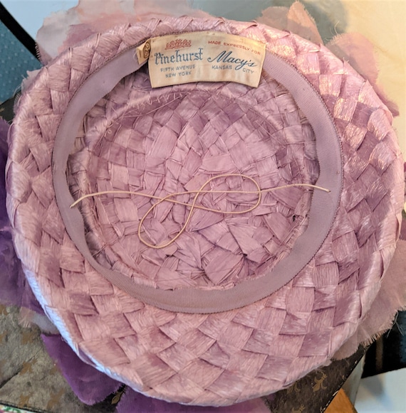 Vintage Pink and Purple Garden Party Hat - image 7