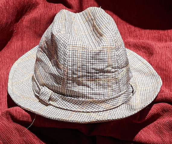 1960s Stevens Seersucker Fedora hat - image 2