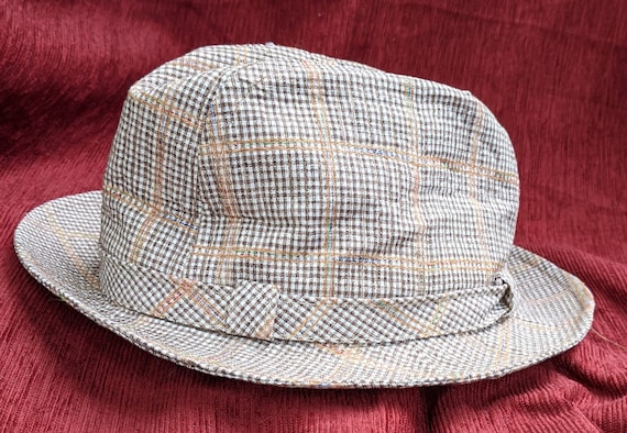 1960s Stevens Seersucker Fedora hat - image 1