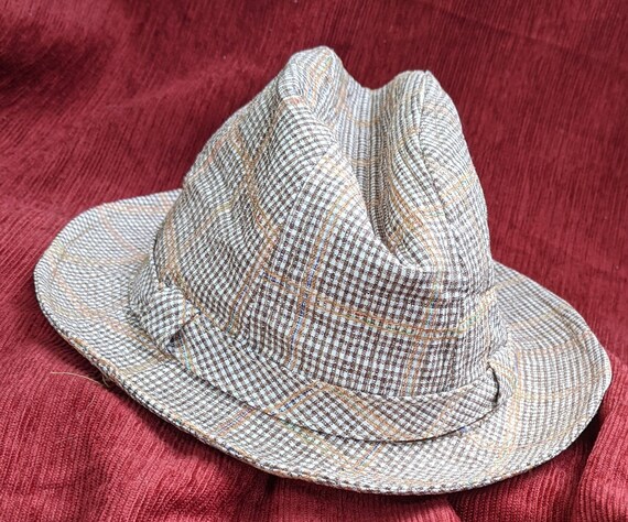 1960s Stevens Seersucker Fedora hat - image 3