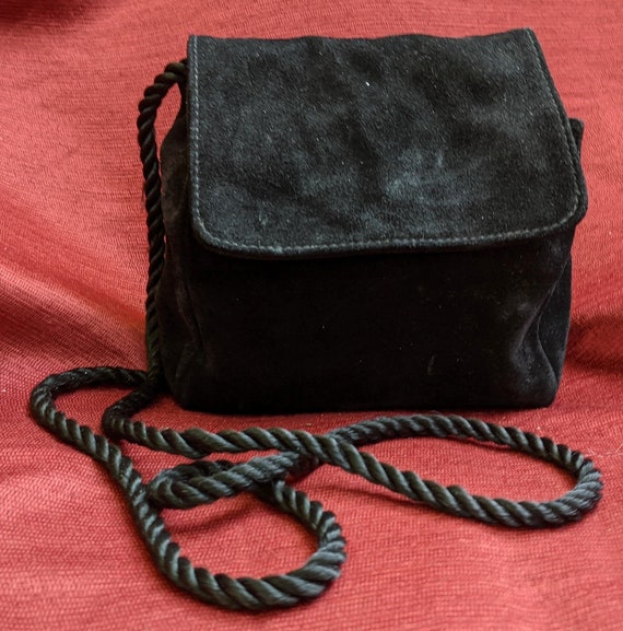 Vintage Banana Republic Black Suede Handbag - image 1