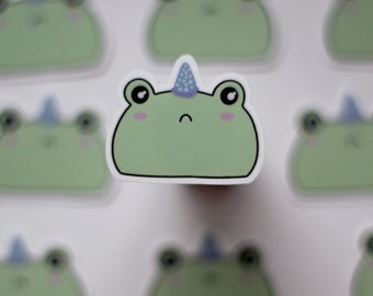 Sad Birthday Frog | Vinyl Sticker | Weatherproof | Laptop or Hydroflask Sticker