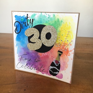 30th Birthday Card | Handmade | Colourful