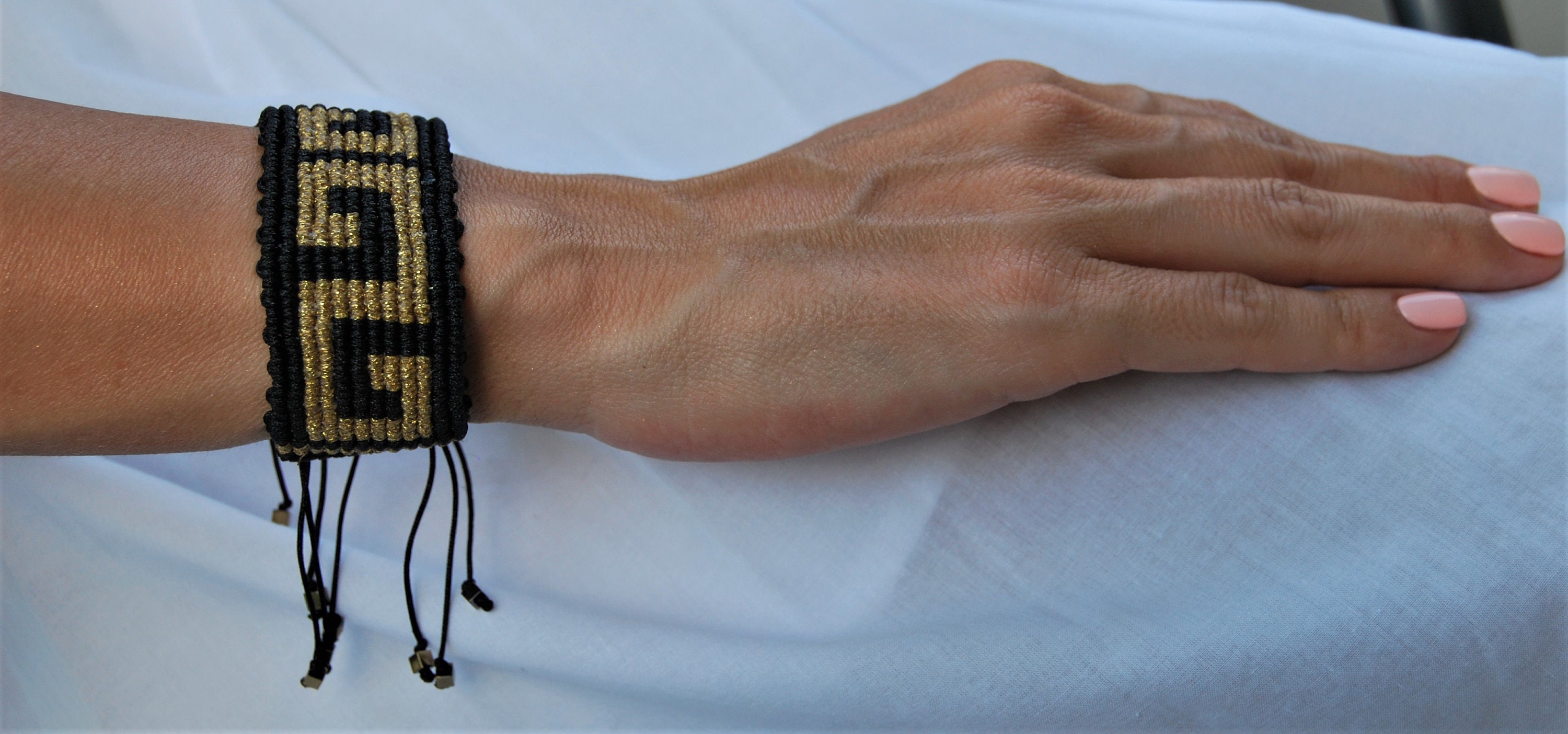 Ancient Greek Bracelet Handmade with Meander Pattern Etsy