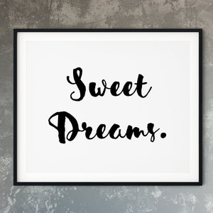 Süße Träume druckbare Wandkunst, Schlafzimmer druckbare Kunst, Kinderzimmer Dekor, druckbare Schlafzimmer Kunst, über Bett Zitat, Schlafzimmer Zitat Kunst, sofortiger Download