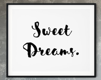Sweet Dreams Printable Wall Art,Bedroom Printable Art,Nursery Decor,Printable Bedroom Art,Above Bed Quote,Bedroom Quote Art,Instant Download