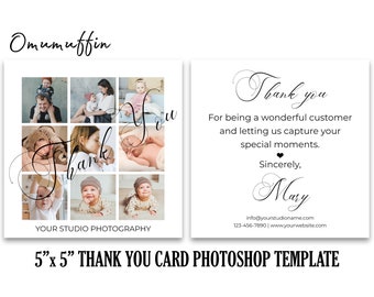 Thank You Card Template for Photographers, Newborn Marketing Template, Year In Review Card Template, Photoshop PSD INSTANT DOWNLOAD