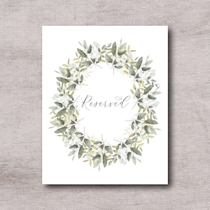 8X10 Wedding Reserved Sign, Wedding Table Reserved Printable, Greenery Wedding Reserved Sign, Greenery Wedding Sign, Reserved Seat Sign