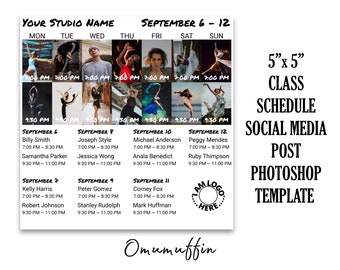 Dance Studio Schedule Template Etsy Dance Studio Schedule Template Etsy