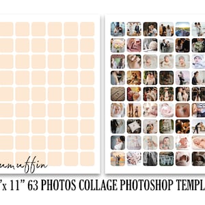 8.5x11 Storyboard Template 63 photos, Photo Collage Template for Photographer, Newborn Composite, Blog Board, Photoshop PSD INSTANT DOWNLOAD