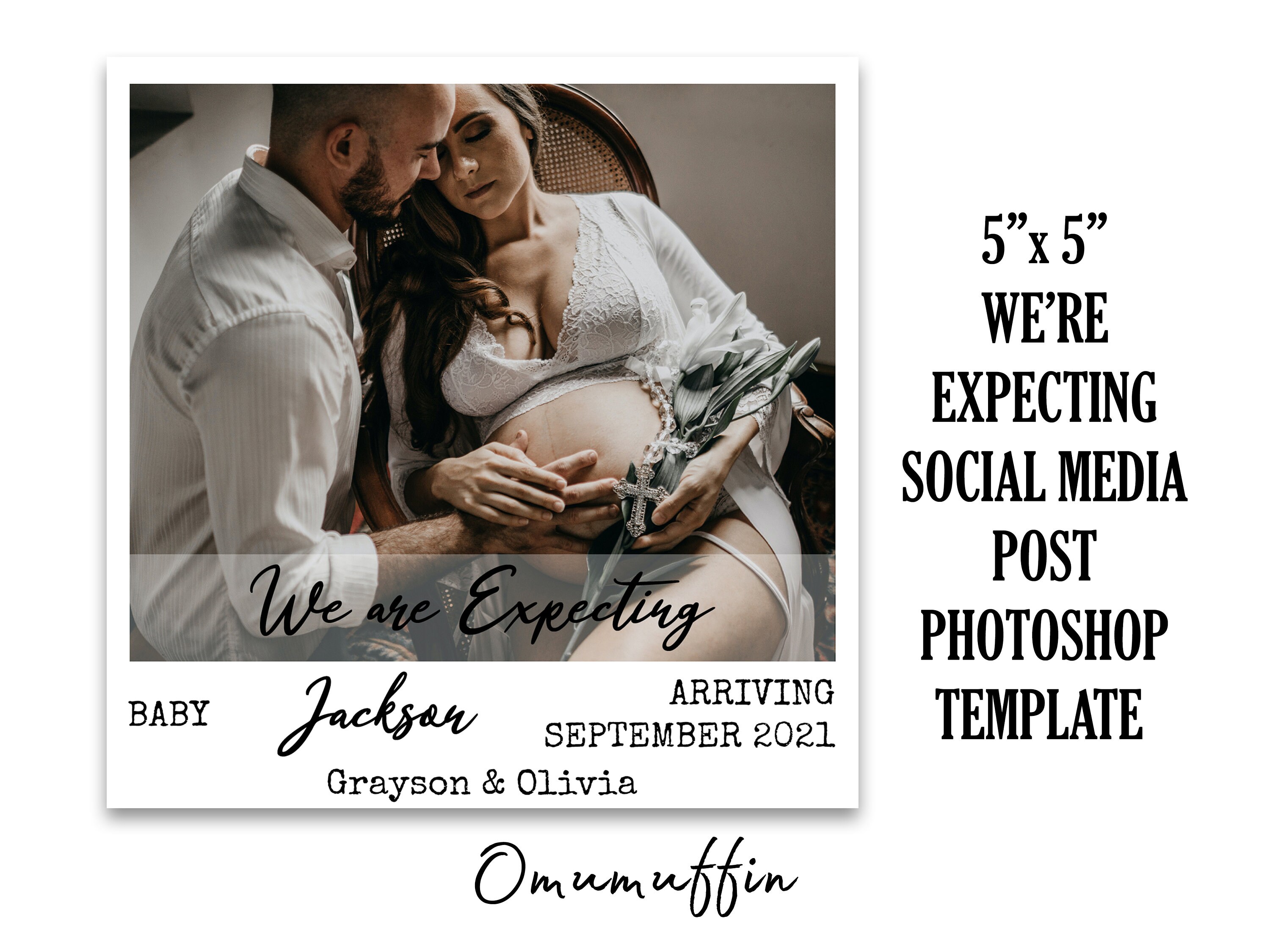 We're Expecting Announcement Card Baby Announcement - Etsy Ireland