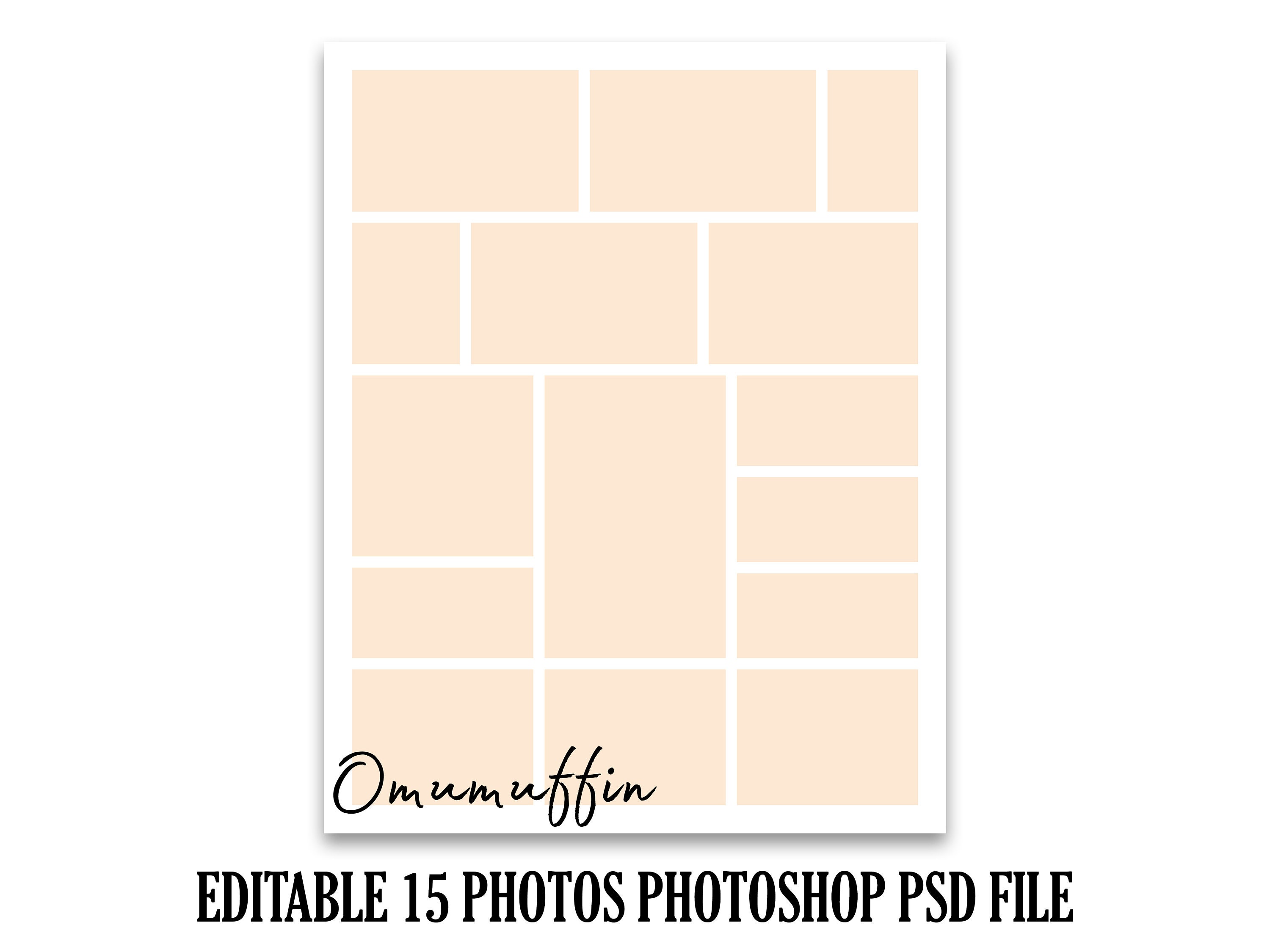 11x14 Photo Collage Template for 15 Photos Wedding Composite Storyboard ...