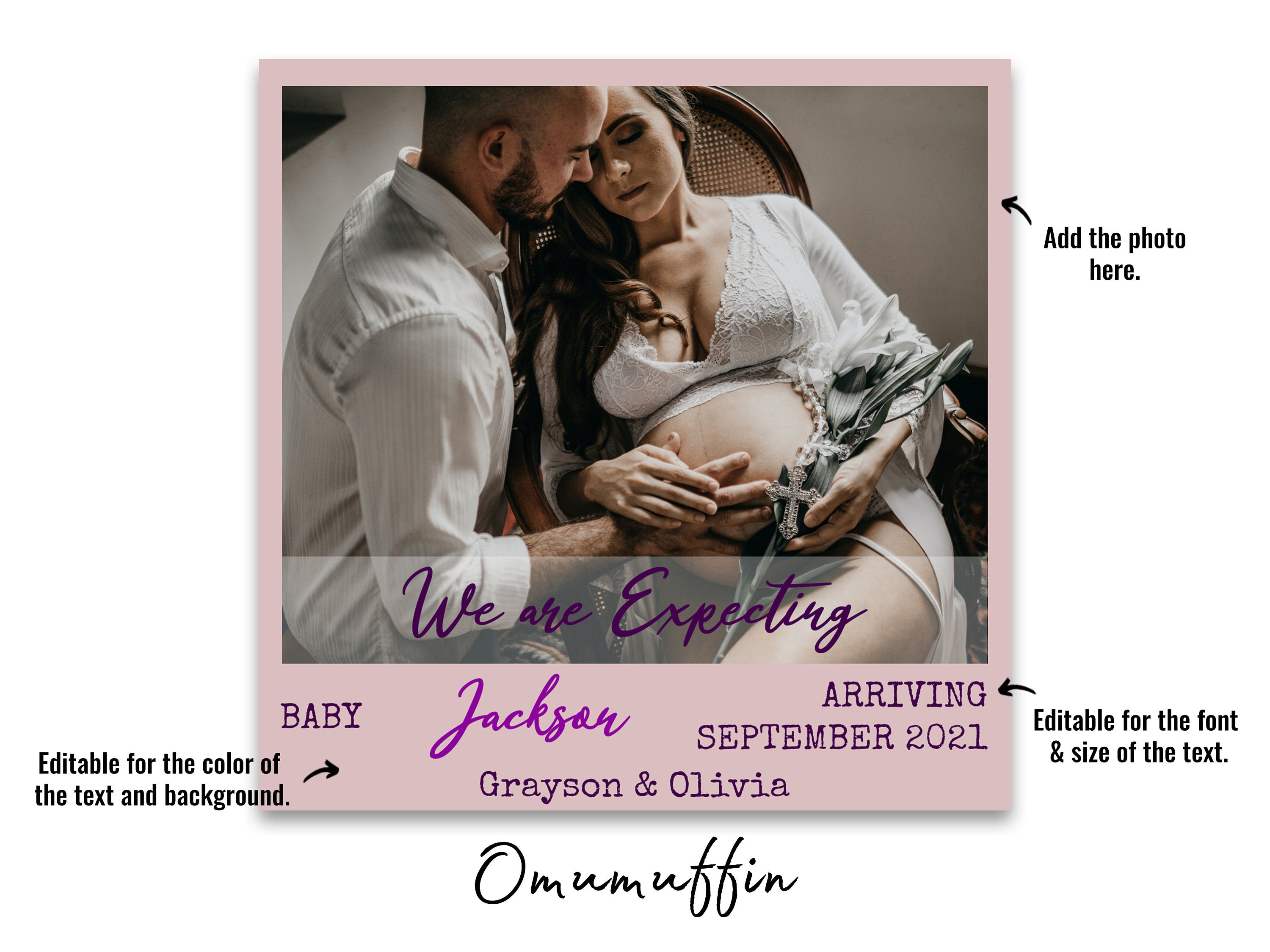 We're Expecting Announcement Card Baby Announcement - Etsy Ireland