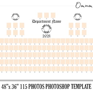 48x36 Department Composite Photos Template for 115 photos, Big Photo Collage for Business, School & Groups, Photoshop PSD *INSTANT DOWNLOAD*