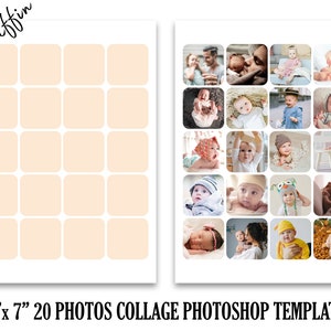5 x 7 Foto Collage Vorlage für 20 Fotos, Photoshop FotoKarte Collage Vorlage, Storyboard Fotos Collage, Photoshop PSD * INSTANT DOWNLOAD *