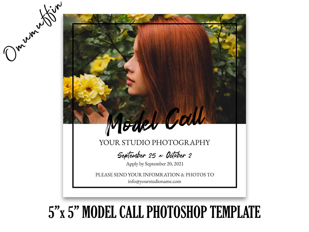Model Call Template, Model Call Photography Session Marketing Template