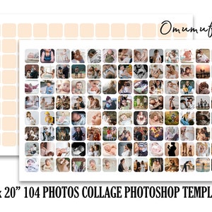 30x20 Wall Photo Collage Template 104 Photos, Big Photography Template, Photoshop Photo Composite Template, Photoshop PSD INSTANT DOWNLOAD