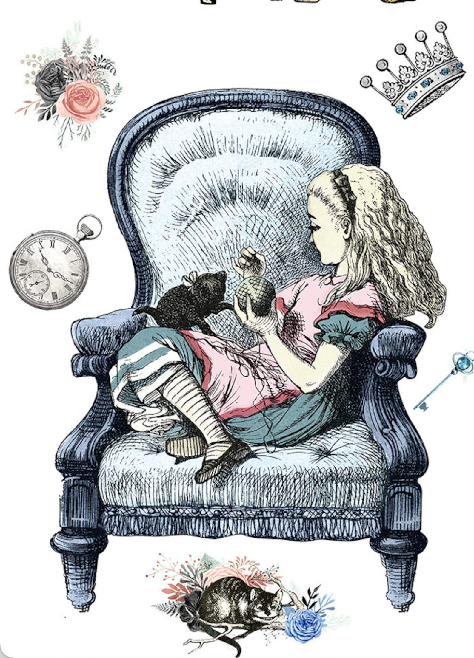 New Dixie Belle Alice in Wonderland transfer rub on decal Etsy