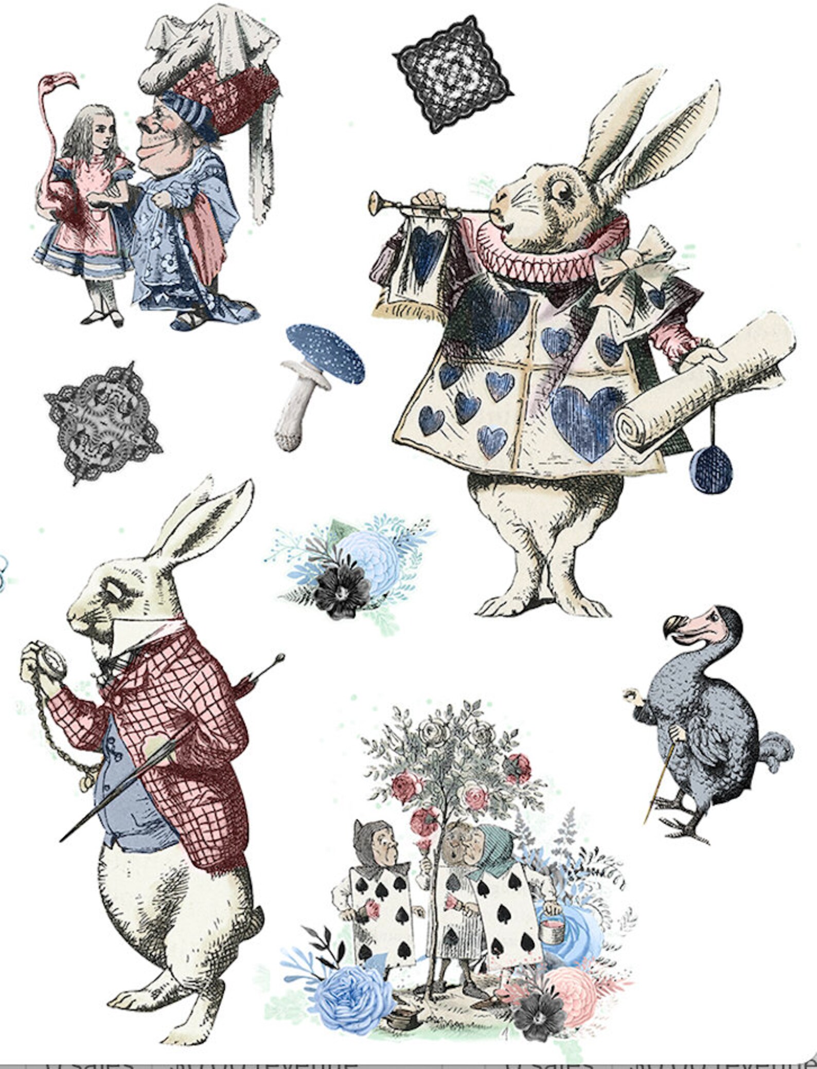 New Dixie Belle Alice in Wonderland transfer rub on decal Etsy