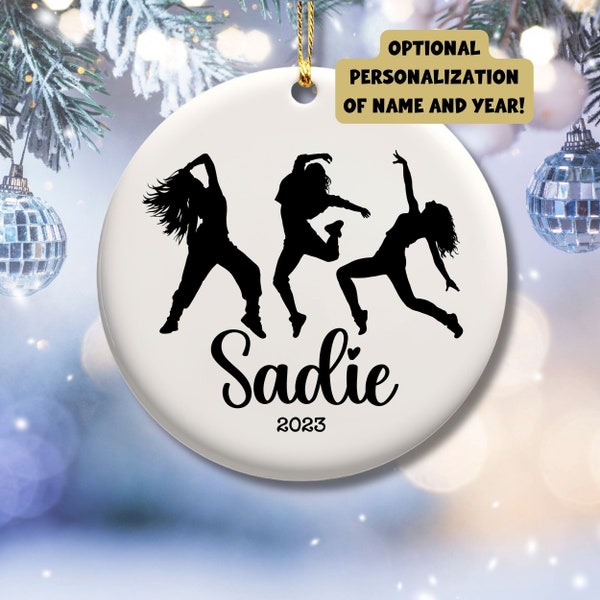 Personalized Ornament Hip Hop Dancer Ceramic Round Ornament 2.76 in / One Sided Design / Customize Hip Hop Dancer Coach Daughter Friend Gift
