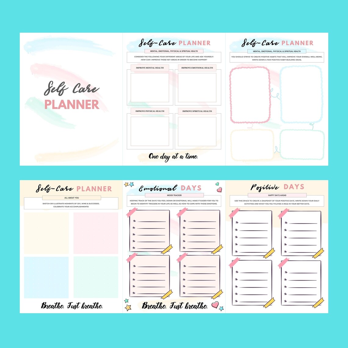 Printable self care planner pdf get organized with your etsy