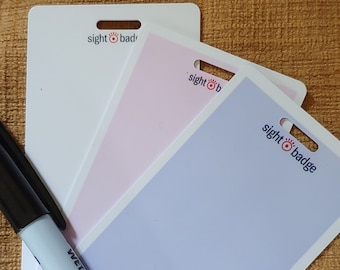 Pocket Sized Erasable Badge Accessory Mini Whiteboard Hangs with ID Badge - Pen and 2 Badges Included | A Great Gift for the Busy You