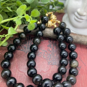 Golden Sheen Obsidian Gold Plated Magnetic Bracelet