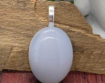 Pendentif calcédoine bleue