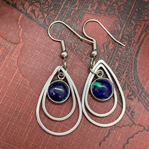 Azurite & Malachite Stainless Steel Earrings