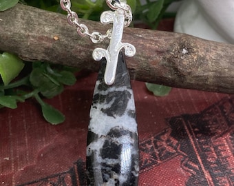 Zebra Jasper Silver Plated Necklace