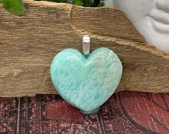 Pendentif coeur en amazonite