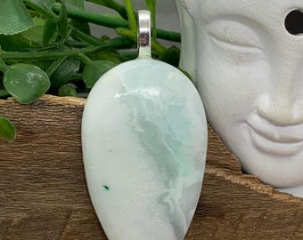 Pendentif plaqué argent calcite