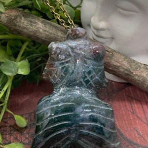 Indian Agate Fish Antique Brass Necklace