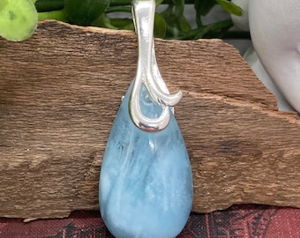 Aquamarine Silver Plated Pendant