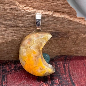 Jasper Moon Silver Plated Pendant