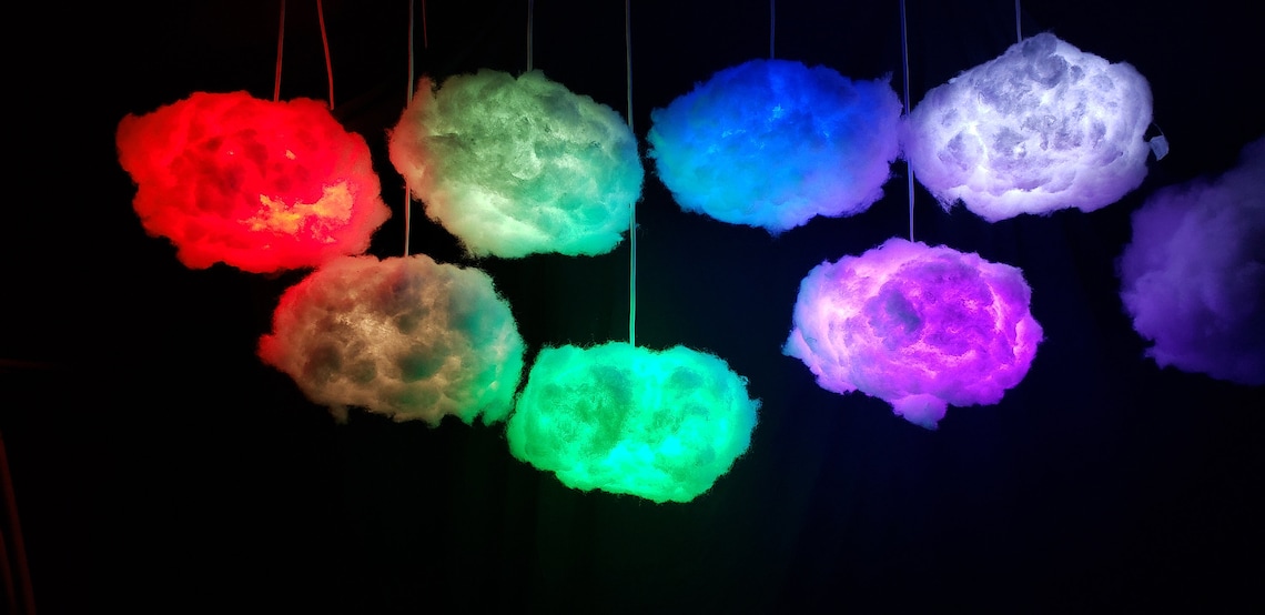 LED Storm Cloud Lamp medium 24 Wide X 18 Deep Etsy