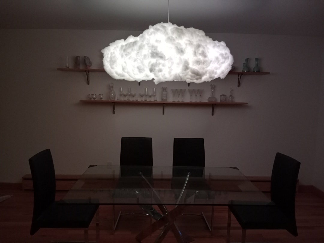 LARGE LED Storm Cloud Lamp 36 Wide Hanging Etsy