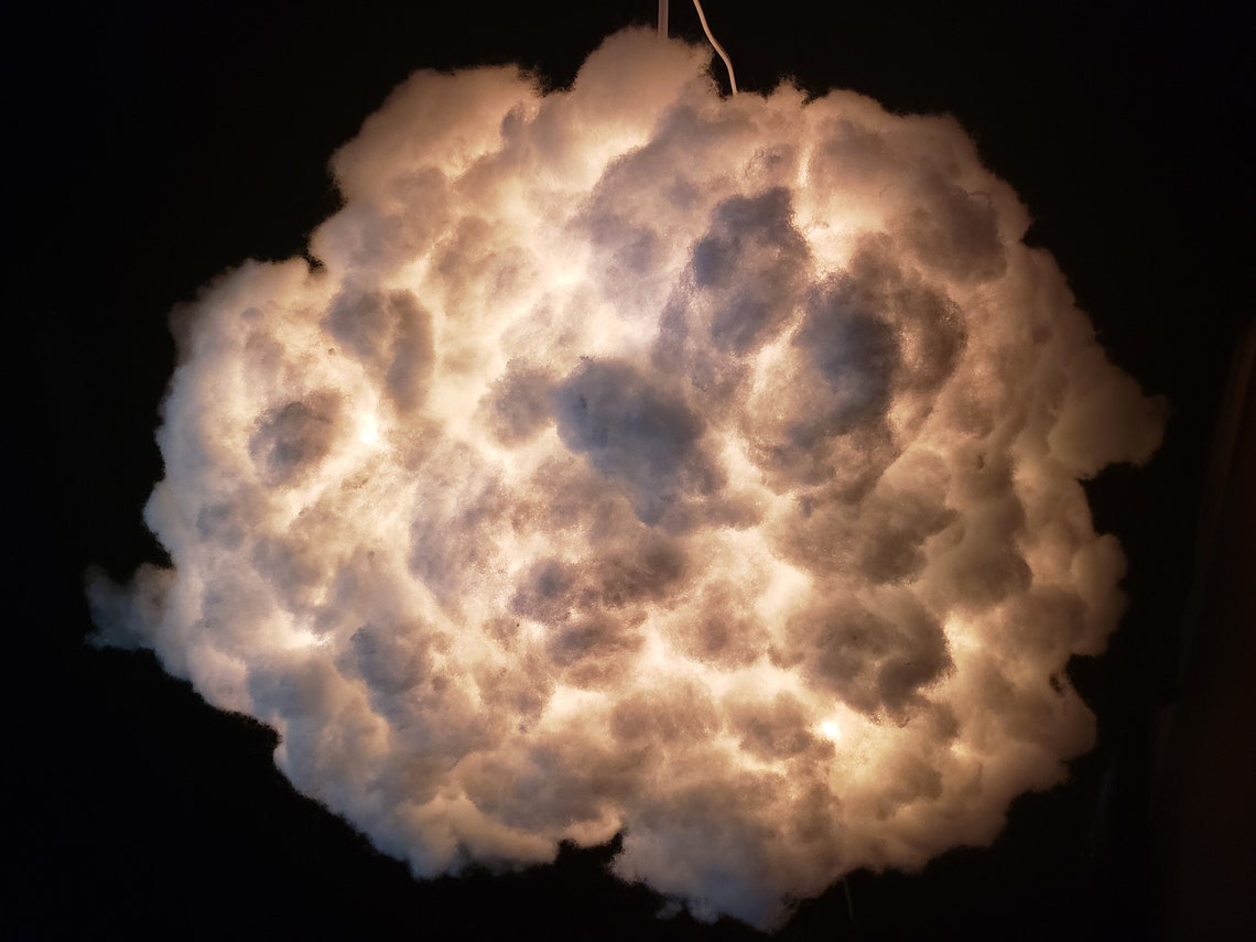 LED Storm Cloud Lamp hanging cloud lights up to music Etsy