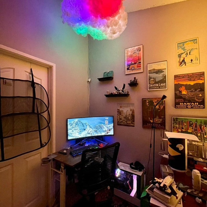 LED Storm Cloud Lamp medium 24 Wide X 18 Deep Etsy