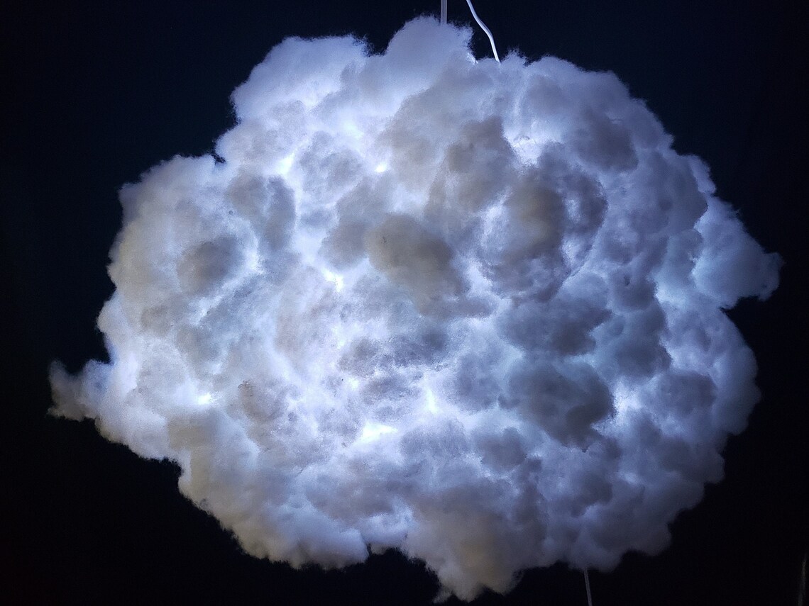 LED Storm Cloud Lamp medium 24 Wide X 18 Deep Etsy