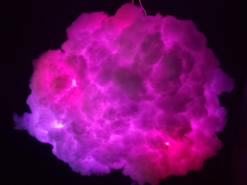 LED Storm Cloud Lamp hanging cloud lights up to music Etsy