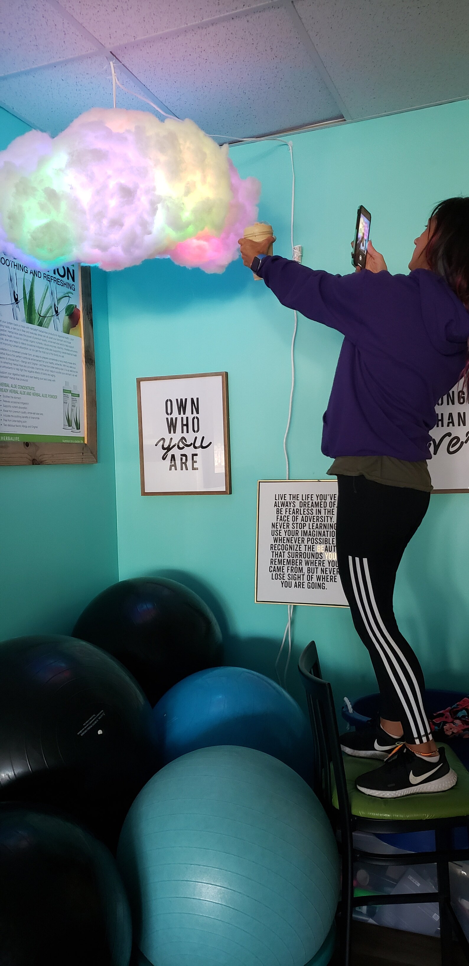 LARGE LED Storm Cloud Lamp 36 Wide Hanging Etsy